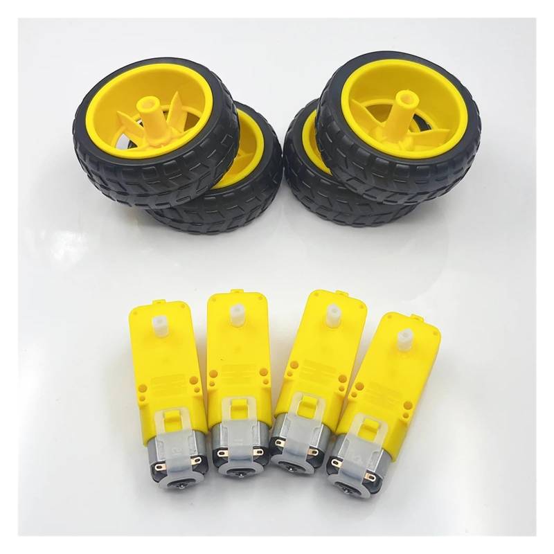 4pcs/lot Dual Shaft TT Gear electronic starter Engine Low Speed Tire Wheel 3V 5V 6V 7.4V for Smart Car Toy Model Car DIY RUAJOGYNVM(4 x Motor 4 x Wheel) von RUAJOGYNVM