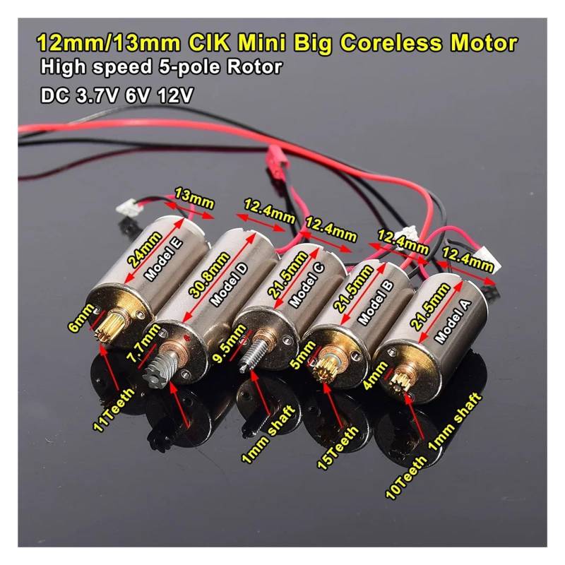 CIK Big Coreless electronic starter 12.5mm/ 13mm DC 3V 3.7V 6V 7.4V 12V High Speed 5-Pole Rotor Efficency electronic starter DIY Servo Gear Steering RUAJOGYNVM(Model A) von RUAJOGYNVM