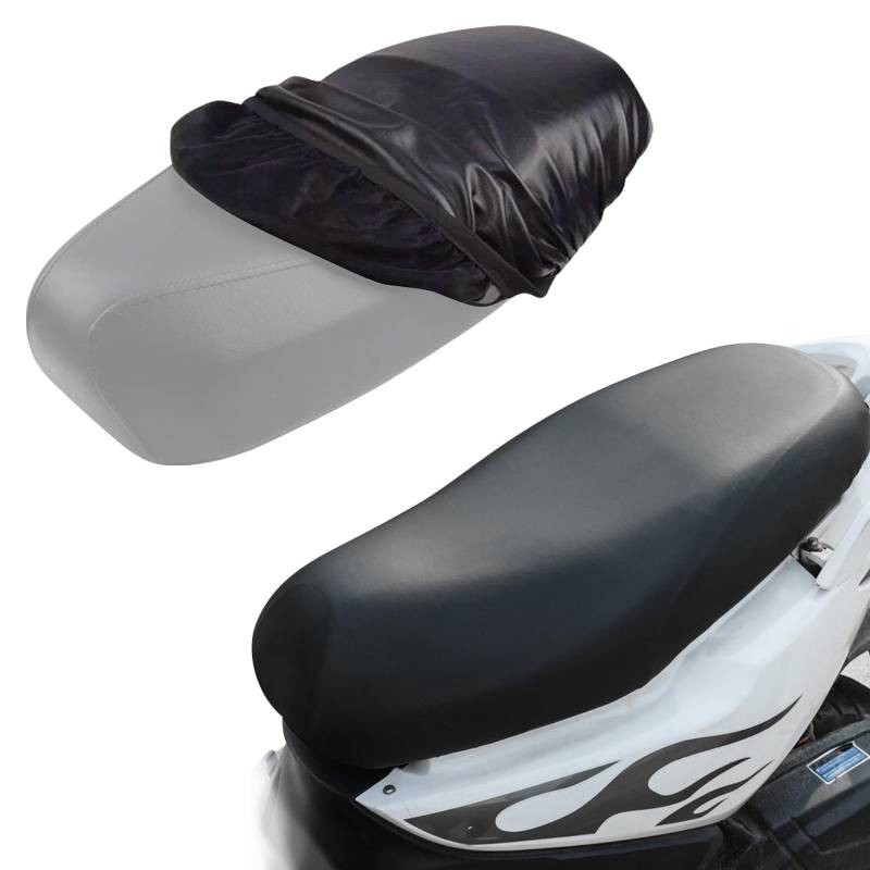 RUCUDIM Motorrad Sitzbankbezug Universal Motorrad Sitzbezug mit Klettverschluss, Wasserdicht Motorrad Kissen Sitzabdeckung für alle Jahreszeiten Universell (Schwarz) von RUCUDIM