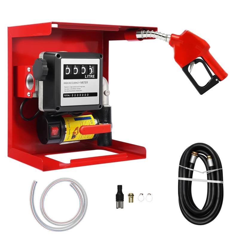 Dieselpumpe, Dieselpumpe 230v Selbstansaugend, 200W Ölpumpe mit Ölpistole, Öl-Auslassrohr und Öleingangsrohr, 50L/min, Einstellbare Geschwindigkeit, für Diesel und Kerosin von RUETERY