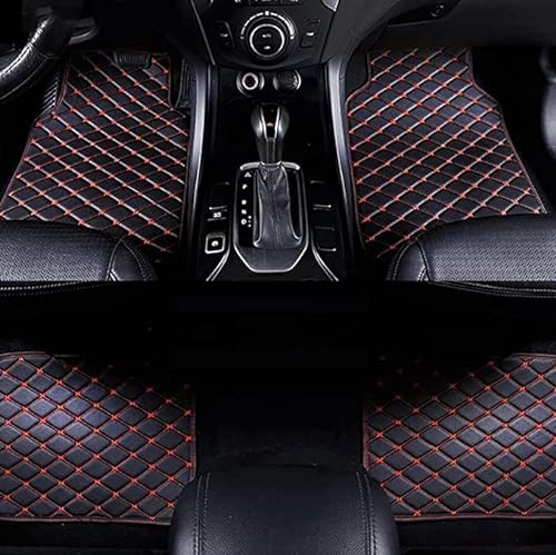 4 Pcs Auto Fußmatten für Audi A6 C7 Avant Wagon 2014 2015 2016 2017 2018, rutschfest Autofussmatten Hochwertige Materialien Automatte Autoteile,C Black Red von RUGPDA