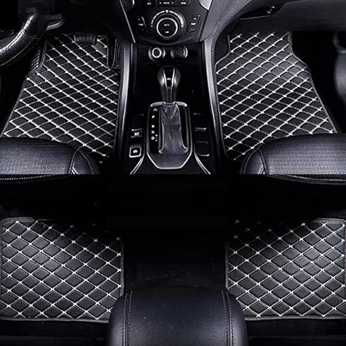 4 Pcs Auto Fußmatten für BMW X1 F48 2016-2021, rutschfest Autofussmatten Hochwertige Materialien Automatte Autoteile,B Black Beige von RUGPDA