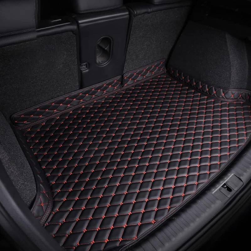 RUGPDA Auto Kofferraummatte Für Audi TT Coupe (8N) 2000-2006, Kofferraumschutz Zubehör Nonslip Waterproof Staubschutzpolster,C Black Red von RUGPDA