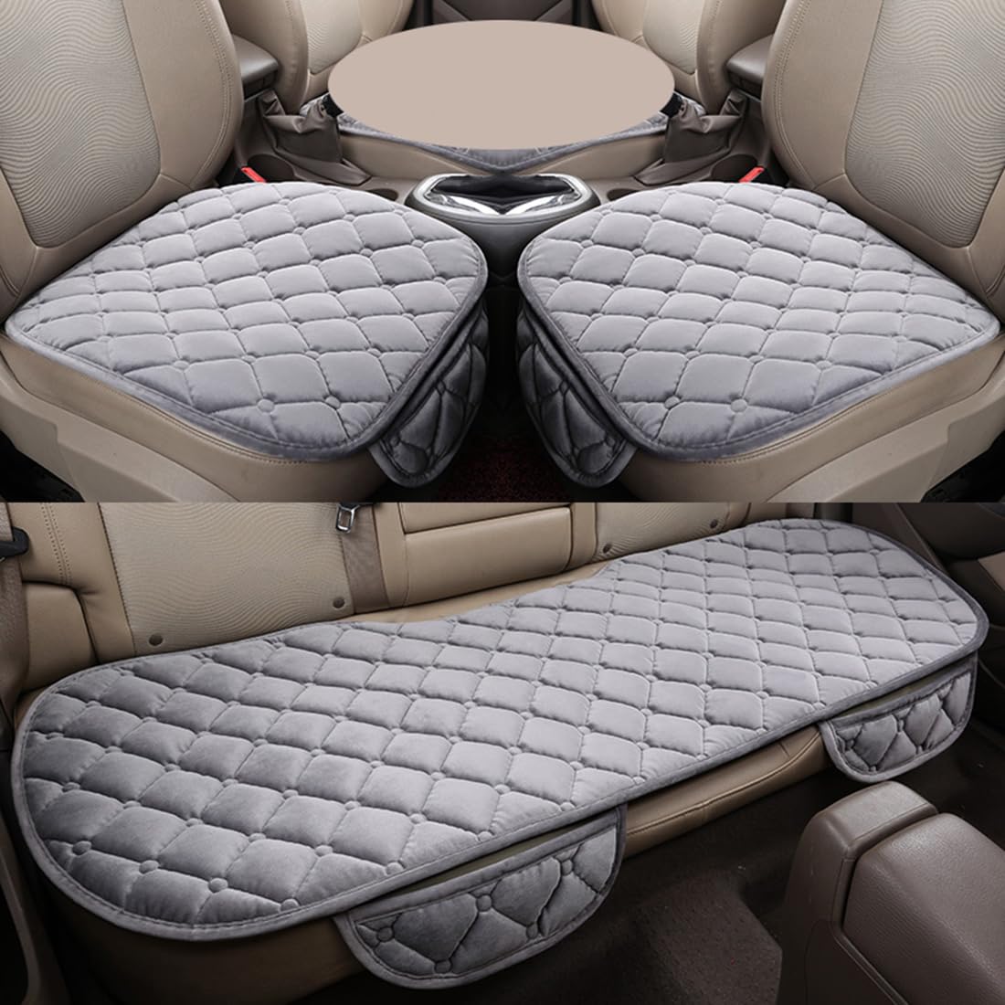 RUHANE Beflockung Stoff Auto Sitzbezug für BMW X5 E53 1999-2006, Protector vorne hinten warm warm Auto Sitzkissen Protector Pad,B-Grey von RUHANE