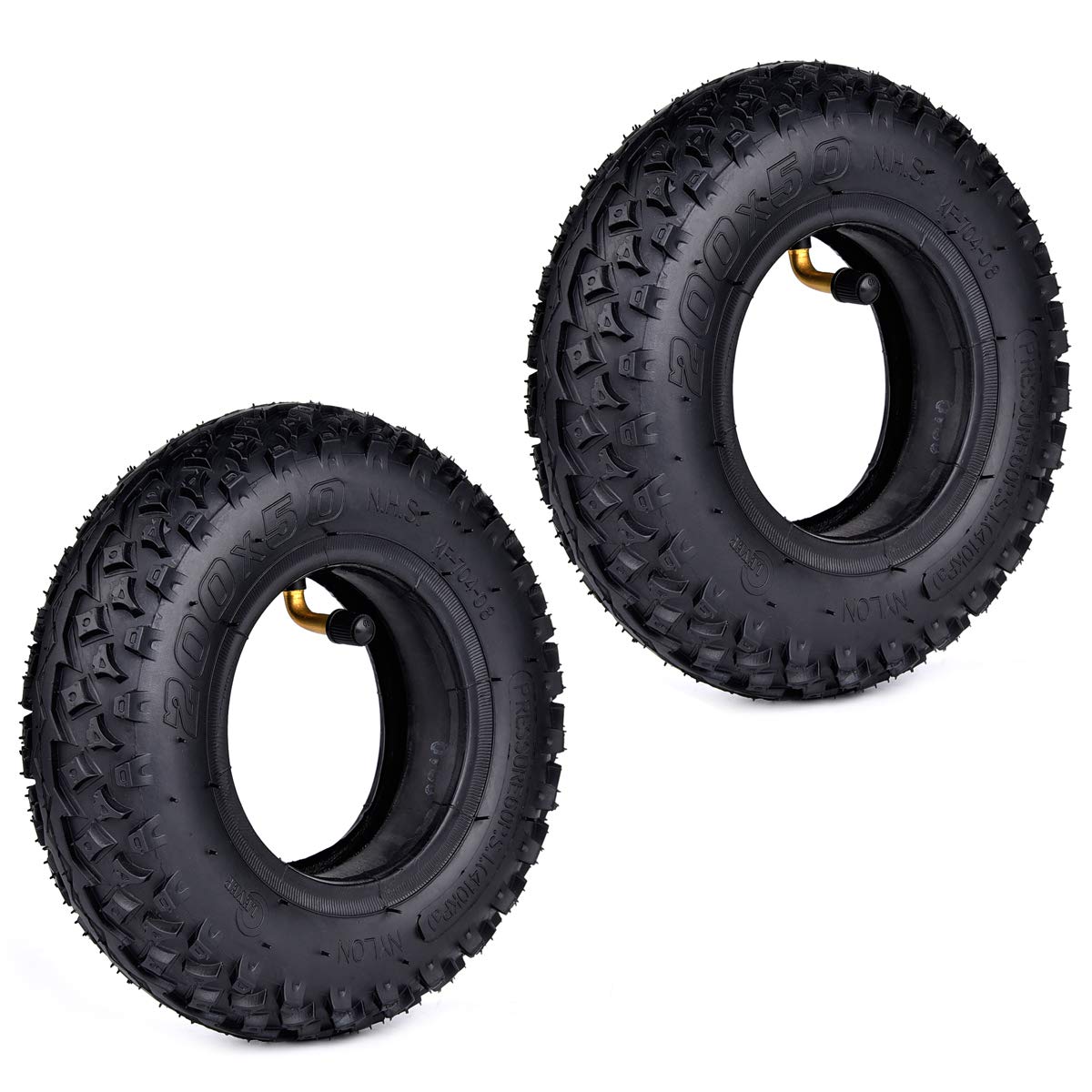 2 Satz 200 x 50 (8 "x2") Dirt Scooter Knobby Reifen & Schlauch 8 x 2 Offroad-Reifen für Razor Pro RDS Dune Buggy Pneumatic Tyre von RUHUO