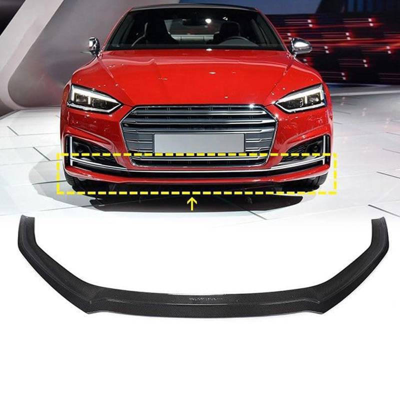 Auto Frontspoiler Stoßstange Lippe für Audi A5 SLINE S5 2019 2020 2021 Real Carbon Fiber AntiKollision Frontstoßstange Diffusor Seitensplitter Protector Auto-Frontspoiler von RUIHAHA