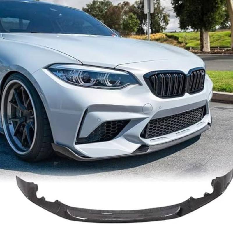 Auto Frontspoiler Stoßstange Lippe für BMW 2 Series F87 M2 Competition (M2C) Coupe 2018 2019 2020 Real Carbon Fiber AntiKollision Frontstoßstange Diffusor Seitensplitter Protector Auto-Frontspoiler von RUIHAHA