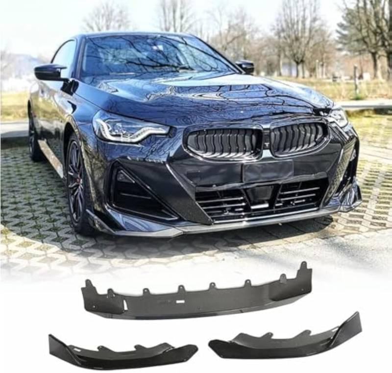 Auto Frontspoiler Stoßstange Lippe für Carbon Fiber BMW 2 Series G42 M235i M240i 220i M Sport Coupe 2-Door 2022-2023 AntiKollision Frontstoßstange Diffusor Seitensplitter Protector Auto-Frontspoiler von RUIHAHA