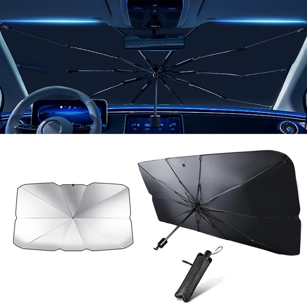 Sonnenschirm Windschutzscheibe Sonnenschutz Auto Frontscheibe Für Peugeot 207 2006 2007-2013 Vorne Frontscheiben Faltbare Sonnenblende Zubehörsonnenschutz,S 125×65 cm-A von RUIHAHA