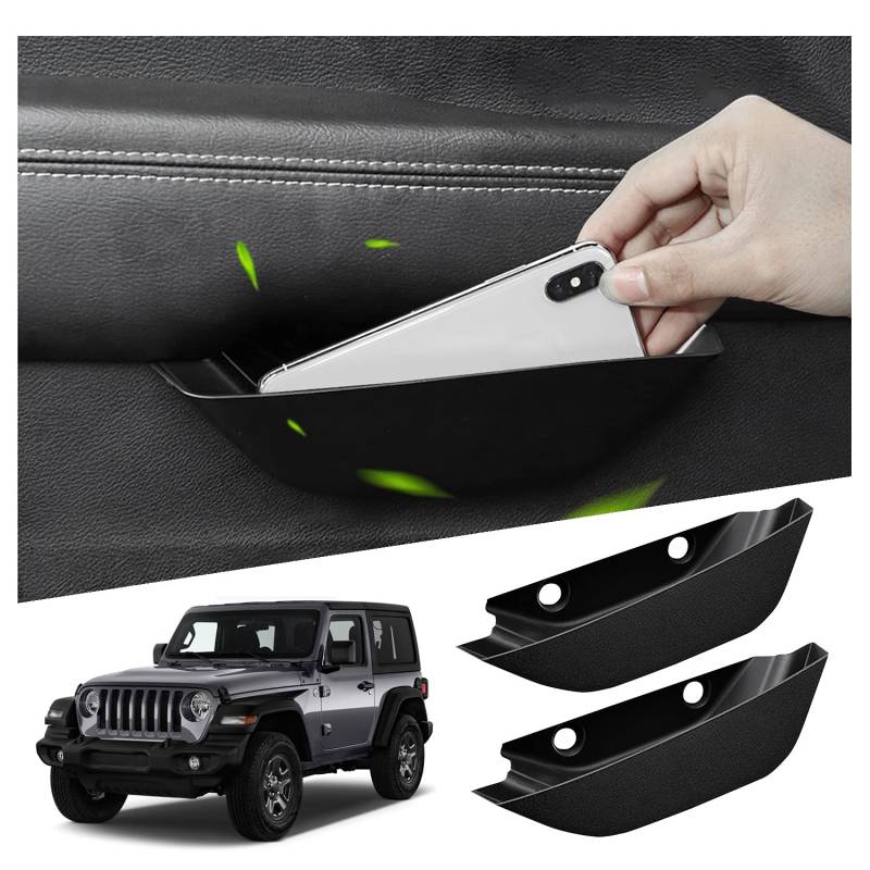 [2 Stück] Ruiya Kompatibel mit Jeep Wrangler JL 4XE/Gladiator JT 2018-2024 Autotürgriff Aufbewahrungsbox, Autotürgriff Container Organizer Tablett Autotürgriff Organizer Tray Mittelkonsole Organizer von RUIYA