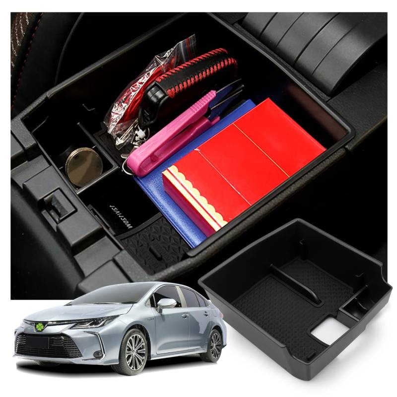 Ruiya Kompatibel mit Toyota Corolla E210 2019-2024 2025 Mittelkonsole Aufbewahrungsbox, Armlehne Organizer Tray Mittelarmlehne Handschuhfach Mittelkonsole Ablagefach Corolla Hatchback Zubehör von RUIYA