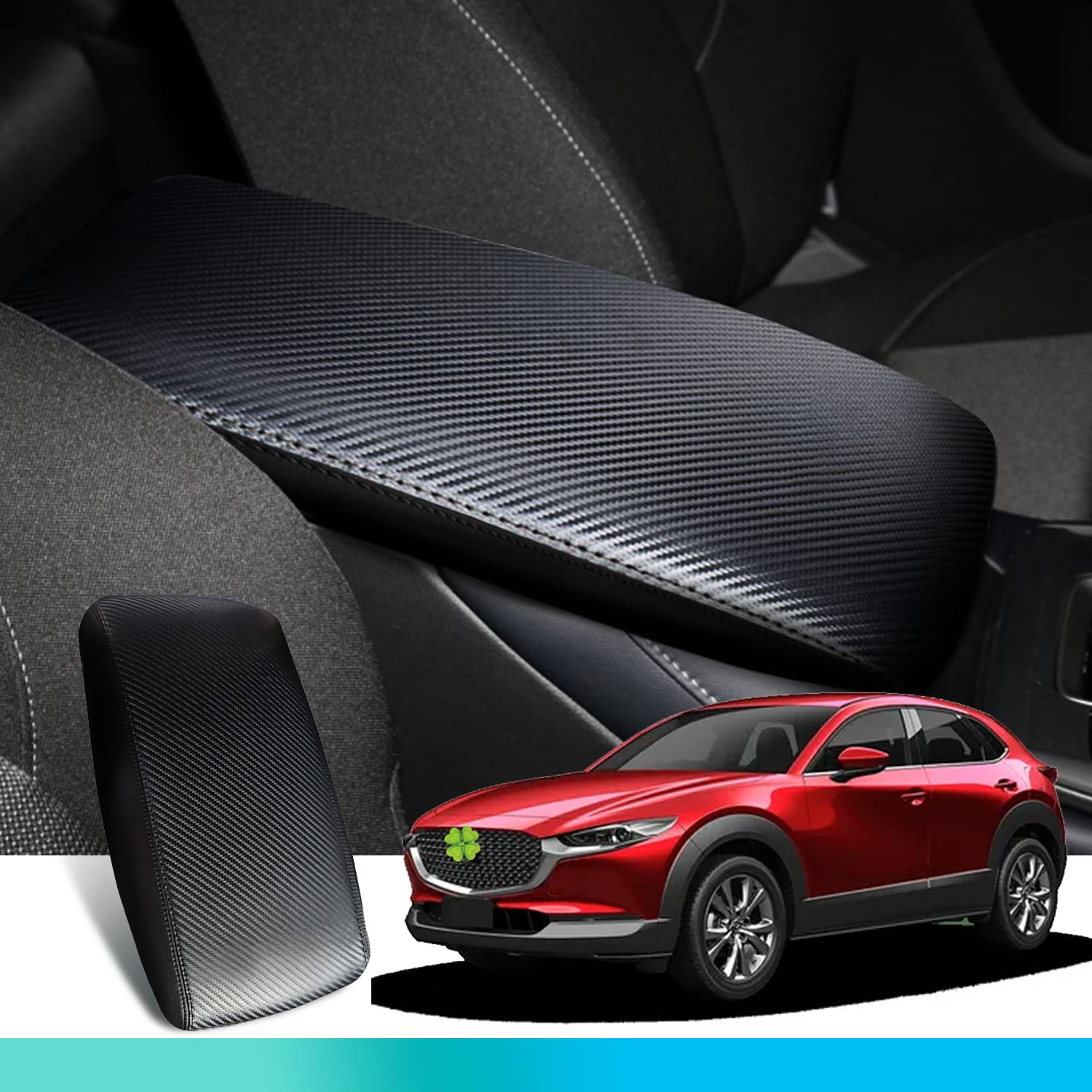 Ruiya Kompatibel mit 2019-2024 Mazda CX-30 Mittelarmlehne Abdeckung, Mittelkonsole Armlehnenbezug Armlehnen Abdeckung CX-30 Zubehör Mittelkonsole Armlehne Box Cover Mittelarmlehnenabdeckung von RUIYA