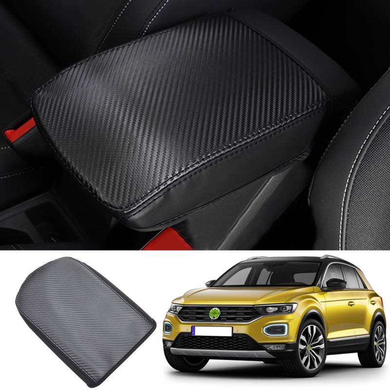 Ruiya Kompatibel mit VW T-Cross 2018-2024 Mittelarmlehne Abdeckung,Mittelkonsole Armlehnenbezug Armlehnen Abdeckung T-Cross Mittelkonsole Armlehne Box Cover Mittelarmlehnenabdeckung T Cross Zubehör von RUIYA