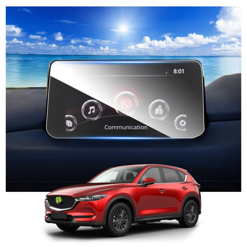 RUIYA Navigation Schutzfolie Kompatibel mit Mazda CX5 CX-5 CX-8 2017-2019 2020, 7" Navigation Displayschutzfolie HD Hartglas CX5 Schutzfolie Touchscreen Gehärtetem Glas Schutzfolie Anti-Scratch von RUIYA