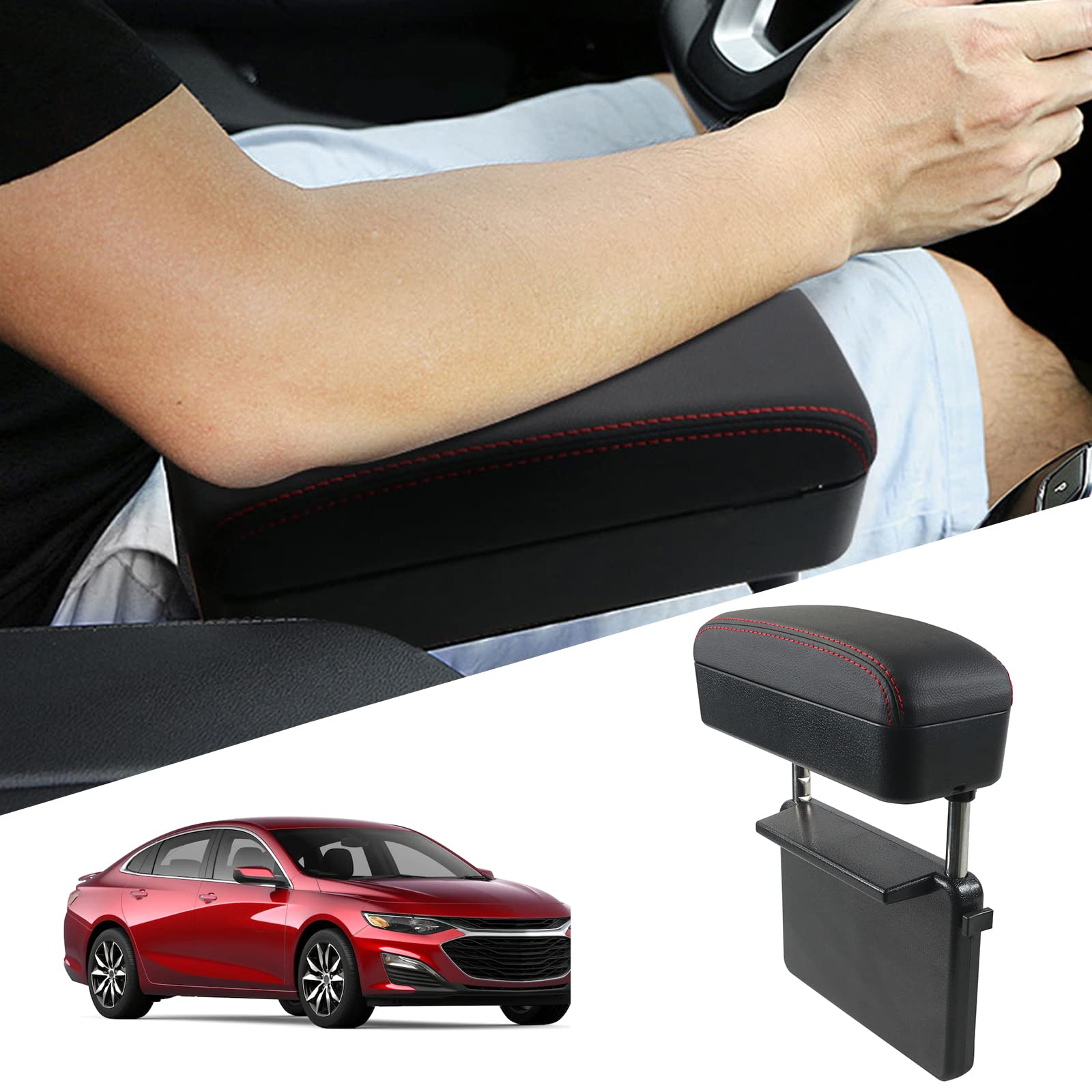 Ruiya Universal Armrest Extender, Tür Armlehne Hebepolster Mittelarmlehne Aufbewahrungsbox Auto Arm Ellenbogenstütze Einstellbar Auto Mittelkonsole Armlehne Extender Zubehör von RUIYA