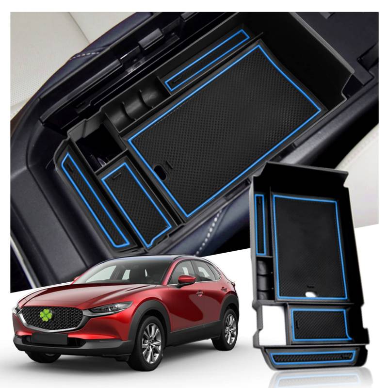 Ruiya Kompatibel mit 2019-2024 Mazda CX-30 Mittelkonsole Aufbewahrungsbox, CX 30 Armlehne Organizer Tray Mittelarmlehne Handschuhfach Mittelkonsole Organizer CX30 Zubehör Mittelkonsole Ablagefach von RUIYA