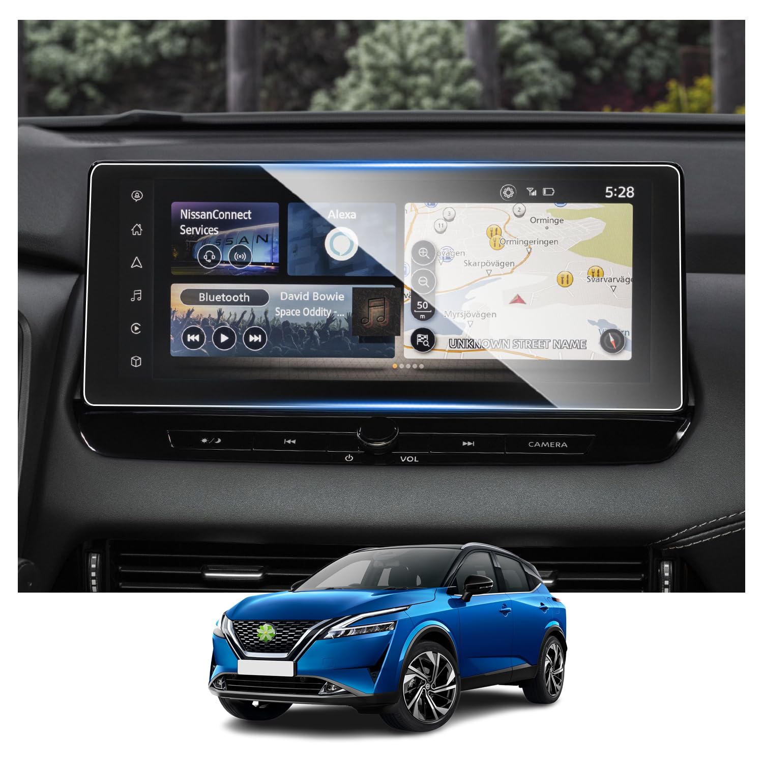 Ruiya 12.3" Nissan Qashqai J12 e-Power 2021-2024 Navigation Schutzfolie, Kompatibel mit Qashqai J12 e-Power GPS Displayschutzfolie 9H Kratzfest Anti-Fingerprint Schutzfolie Auto Navigation Glas von RUIYA