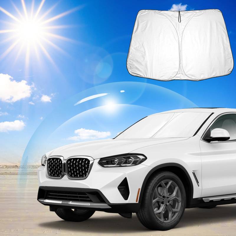 Ruiya Kompatibel mit BMW X4 G02 2019-2024 Auto Sonnenschutz Frontscheibe, Windschutzscheibe Sonnenschirm Auto Frontscheibe blockiert UV Vorderseite Frontscheibe Sonnenschutz BMW X4 Zubehör von RUIYA