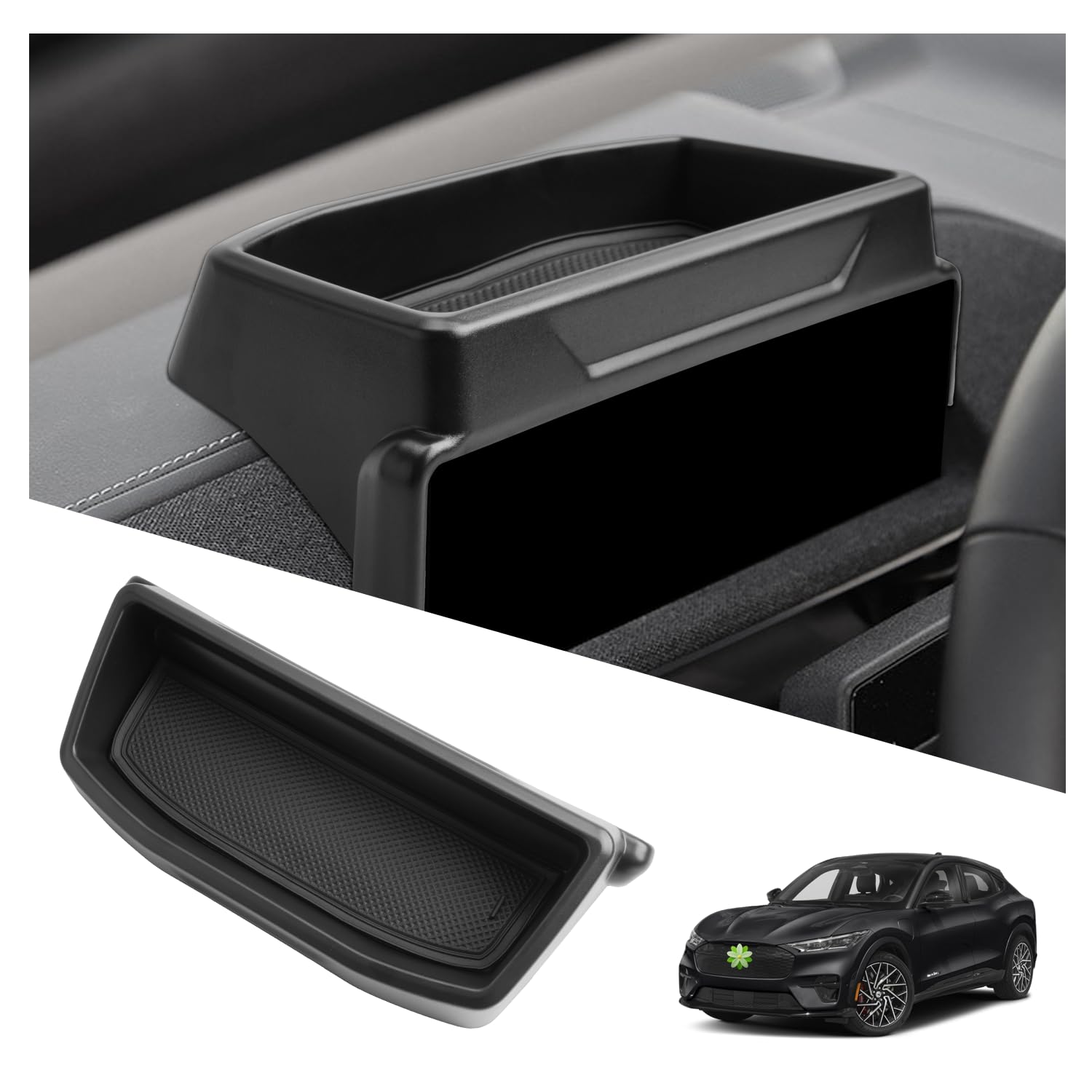 Ruiya Kompatibel mit Ford Mustang Mach-E 2021-2024 2025 Mittelkonsole Aufbewahrungsbox, Instrumententafel Organizer Tray Navigation Ablagen Organizer Ford Mustang Mach-E Zubehör von RUIYA