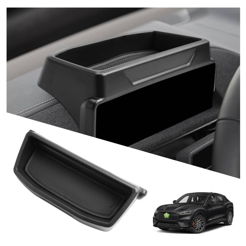 Ruiya Kompatibel mit Ford Mustang Mach-E 2021-2025 10,2" Instrumententafel Aufbewahrungsbox, Mittelkonsole Aufbewahrungsbox Tray Mustang Mach-E Instrumententafel Organizer Mustang Mach-E Zubehör von RUIYA