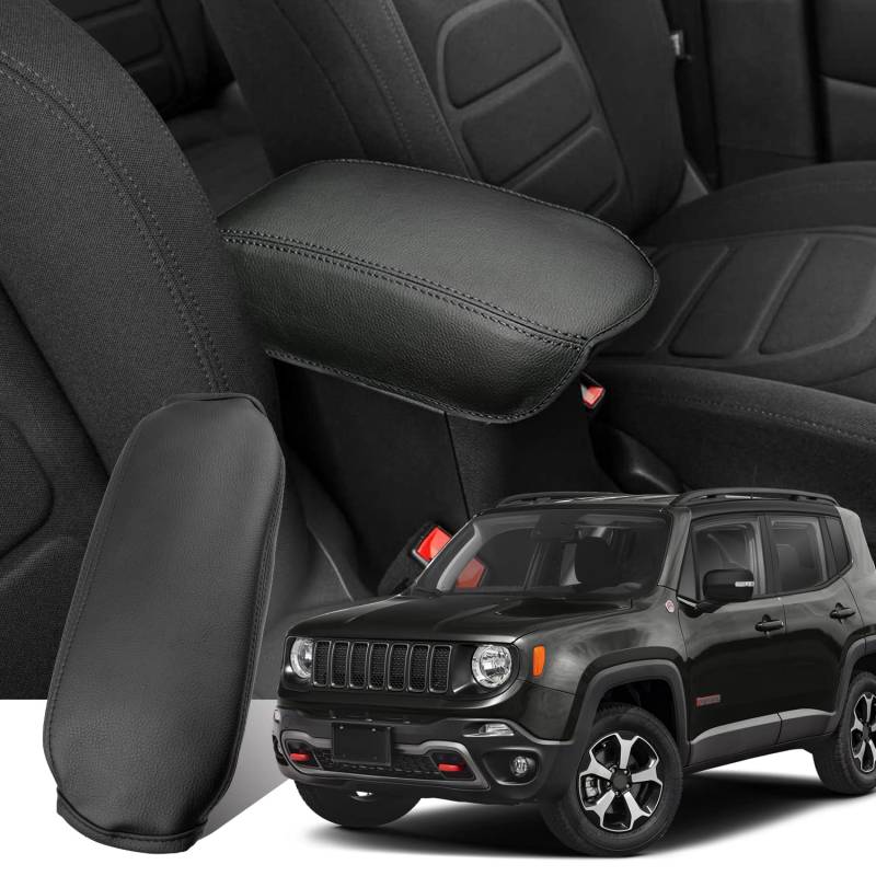 Ruiya Kompatibel mit Jeep Renegade BU 2015-2024 Mittelarmlehne Abdeckung, Mittelkonsole Armlehnenbezug Armlehnen abdeckung Renegade Zubehör Mittelkonsole Armlehne Box Cover Mittelarmlehnenabdeckung von RUIYA