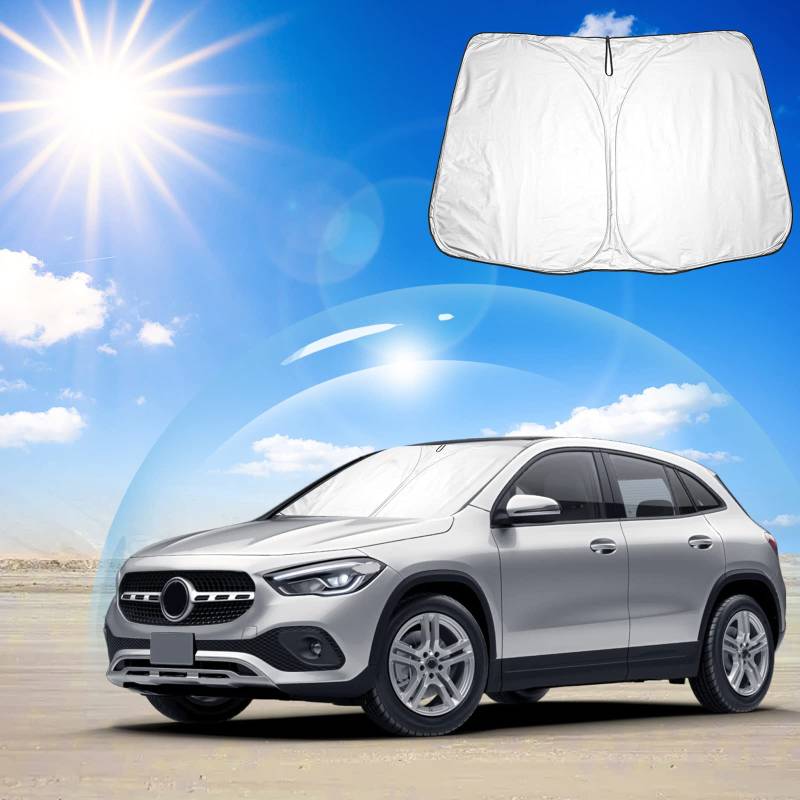 Ruiya Kompatibel mit Mercedes GLA H247 2020-2023 2024 Auto Sonnenschutz Frontscheibe, Auto Windschutzscheibe Sonnenschirm Auto Frontscheibe blockiert UV Vorderseite Frontscheibe Sonnenschutz von RUIYA