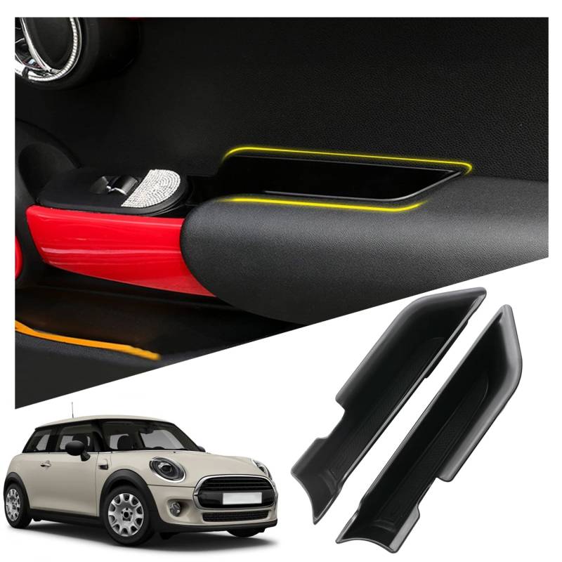 Ruiya Kompatibel mit Mini Cooper F56(2-Türer) 2015-2023 Autotürgriff Aufbewahrungsbox, 2 Stück Autotürgriff Container Organizer Tablett Cooper F56 zubehör Autotürgriff Organizer Tray Organizer von RUIYA