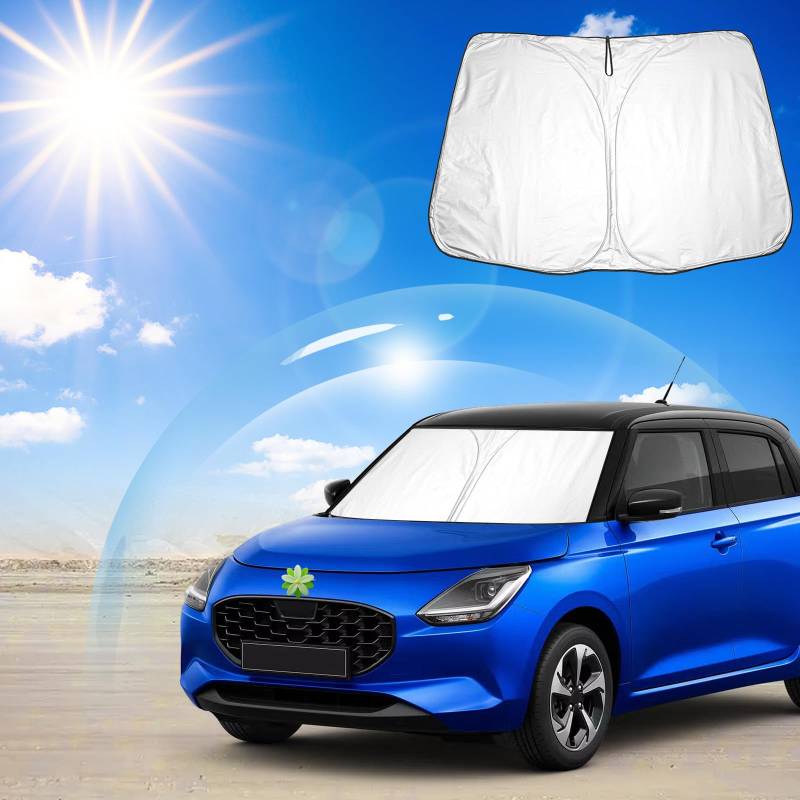 Ruiya Kompatibel mit Suzuki Swift MK6 2017-2024 Sonnenschutz Frontscheibe, Windschutzscheibe Sonnenschirm Auto Frontscheibe blockiert UV Vorderseite Frontscheibe Sonnenschutz Swift Zubehör von RUIYA