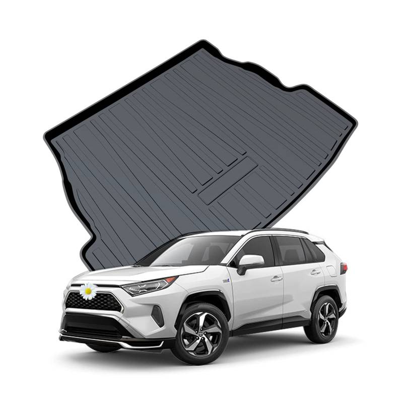 Ruiya Kompatibel mit Toyota RAV4 Hybrid 2019-2023 2024 Kofferraummatten, RAV4 Kofferraumwanne Matten RAV4 Allwetter-Innenmatten Kofferraummatten Antirutschmatten für Toyota RAV4 Zubehör von RUIYA