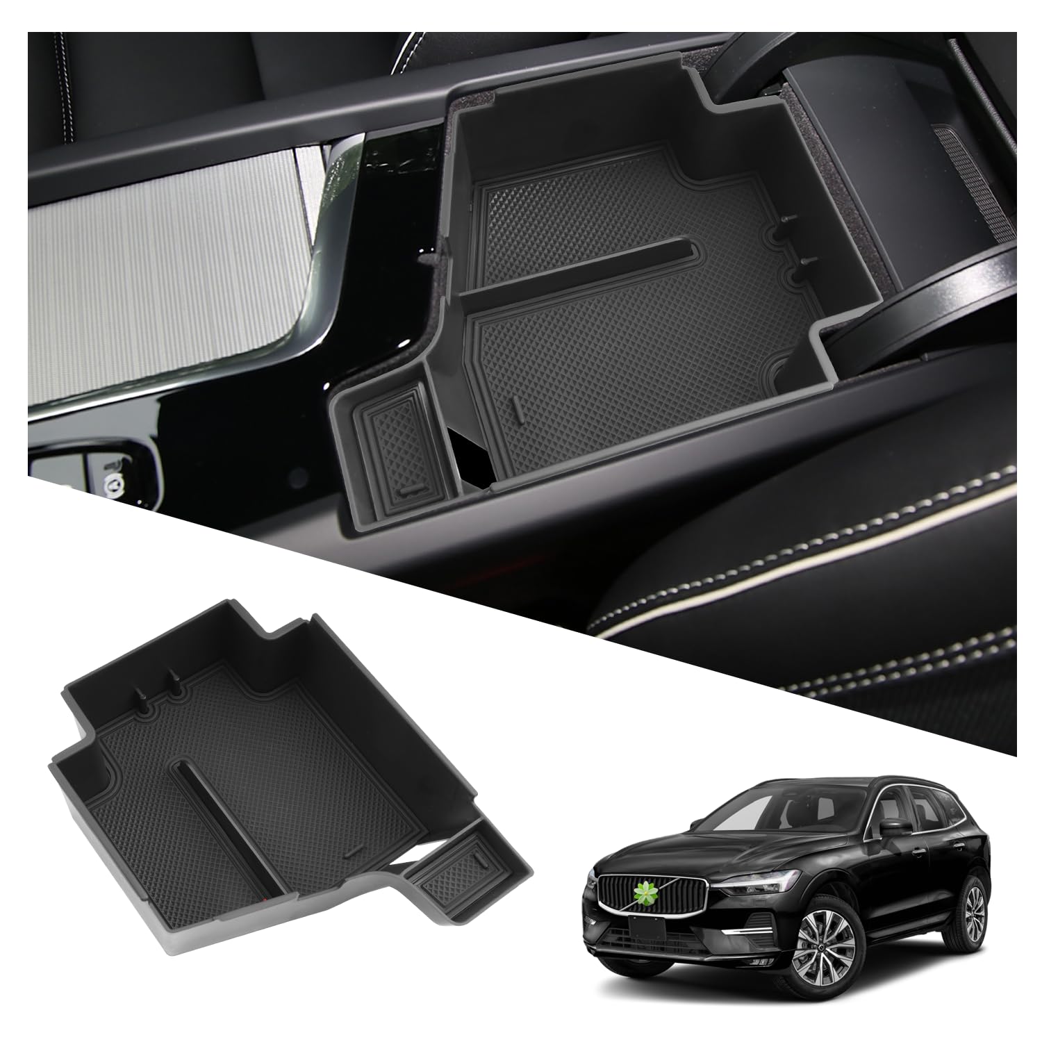 Ruiya Kompatibel mit Volvo XC60 XC90 V60 S60 V90 S90 2018-2024 2025 Armlehne Aufbewahrungsbox,Mittelkonsole Organizer Tray Mittelarmlehne Handschuhfach Organizer Mittelkonsole Ablagefach XC60 Zubehör von RUIYA