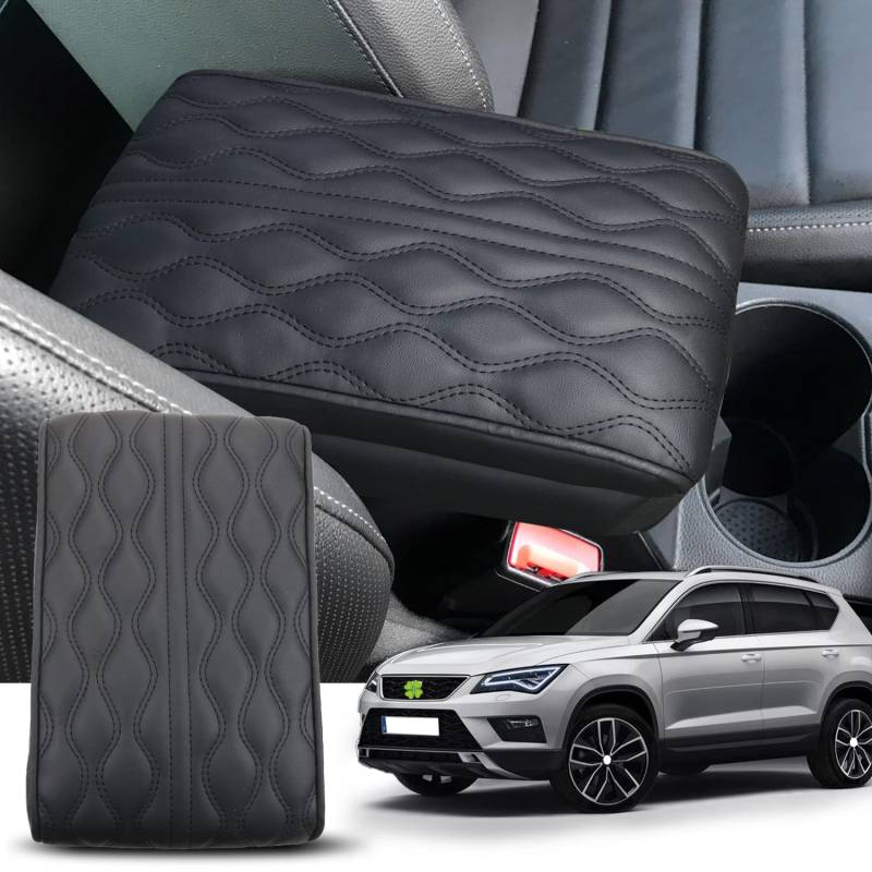 Ruiya Kompatibel mit Seat Ateca FR/Cuprα Ateca 2017-2024 Mittelarmlehne Abdeckung, Mittelkonsole Armlehnenbezug Armlehnen Abdeckung Ateca Mittelkonsole Armlehne Box Cover Seat Ateca Zubehör von RUIYA