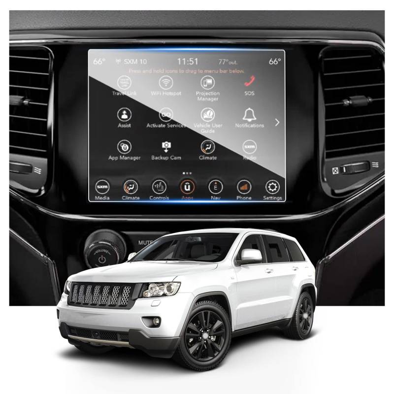 Ruiya Navigation Schutzfolie Kompatibel mit Jeep Compass 2021 2022 2023 2024, 8.4" Navigation Displayschutzfolie HD Hartglas Compass Schutzfolie GPS Touchscreen Gehärtetem Glas Schutzfolie von RUIYA