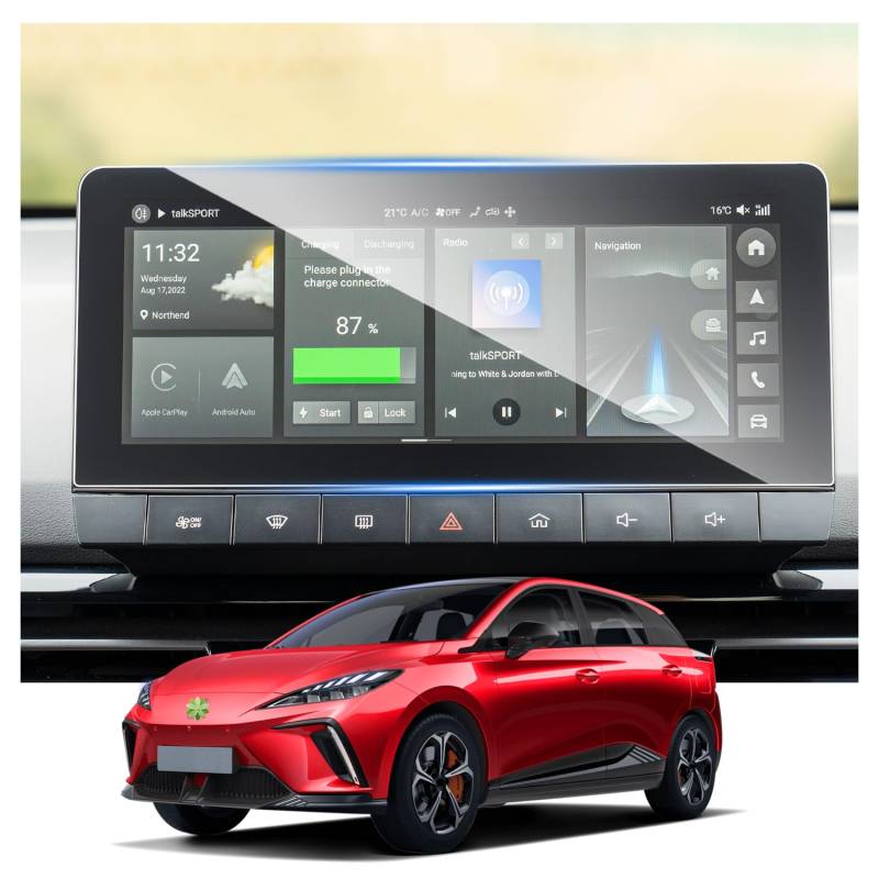 Ruiya Navigation Schutzfolie Kompatibel mit MG 4 EV MG4 Electric 2022 2023 2024, 10.25" Navigation Displayschutzfolie HD Hartglas MG 4 Schutzfolie GPS Touchscreen Gehärtetem Glas Schutzfolie von RUIYA