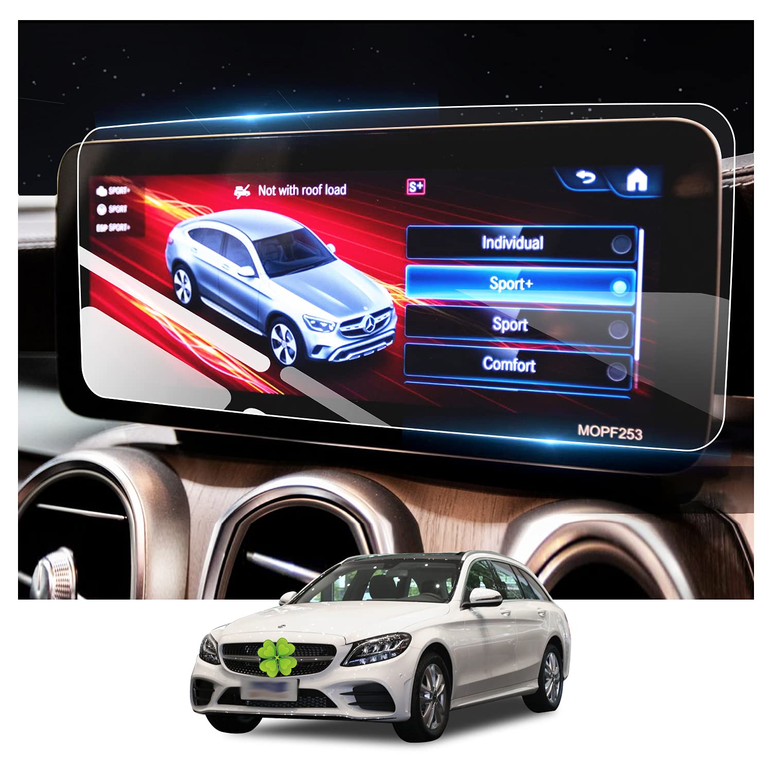 RUIYA Navigation Schutzfolie Kompatibel mit Mercedes C-Class W205 2019-2021 GLC X253 2019-2022,10.25" Navigation Displayschutzfolie HD Hartglas Schutzfolie GPS Touchscreen Gehärtetem Glas Schutzfolie von RUIYA