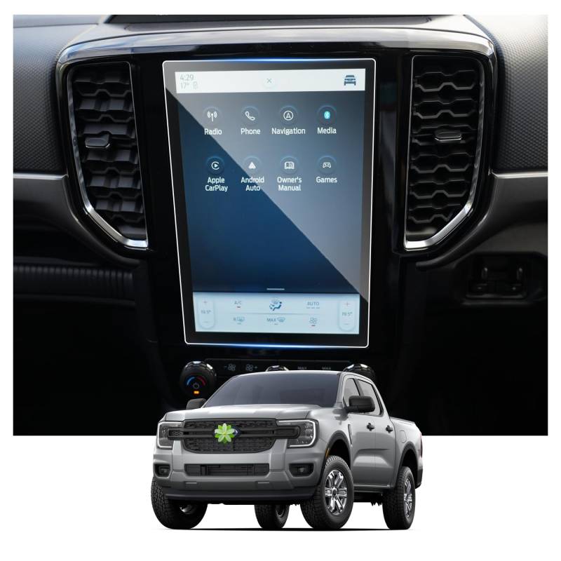 Ruiya Neu Ford Ranger 10.1" 2023 2024 Navigation Schutzfolie, Kompatibel mit Ranger Wildtrak X/Tremor 10.1" Sync 4 GPS Displayschutzfolie 9H Kratzfest Ranger Schutzfolie Auto Navigation Glas von RUIYA