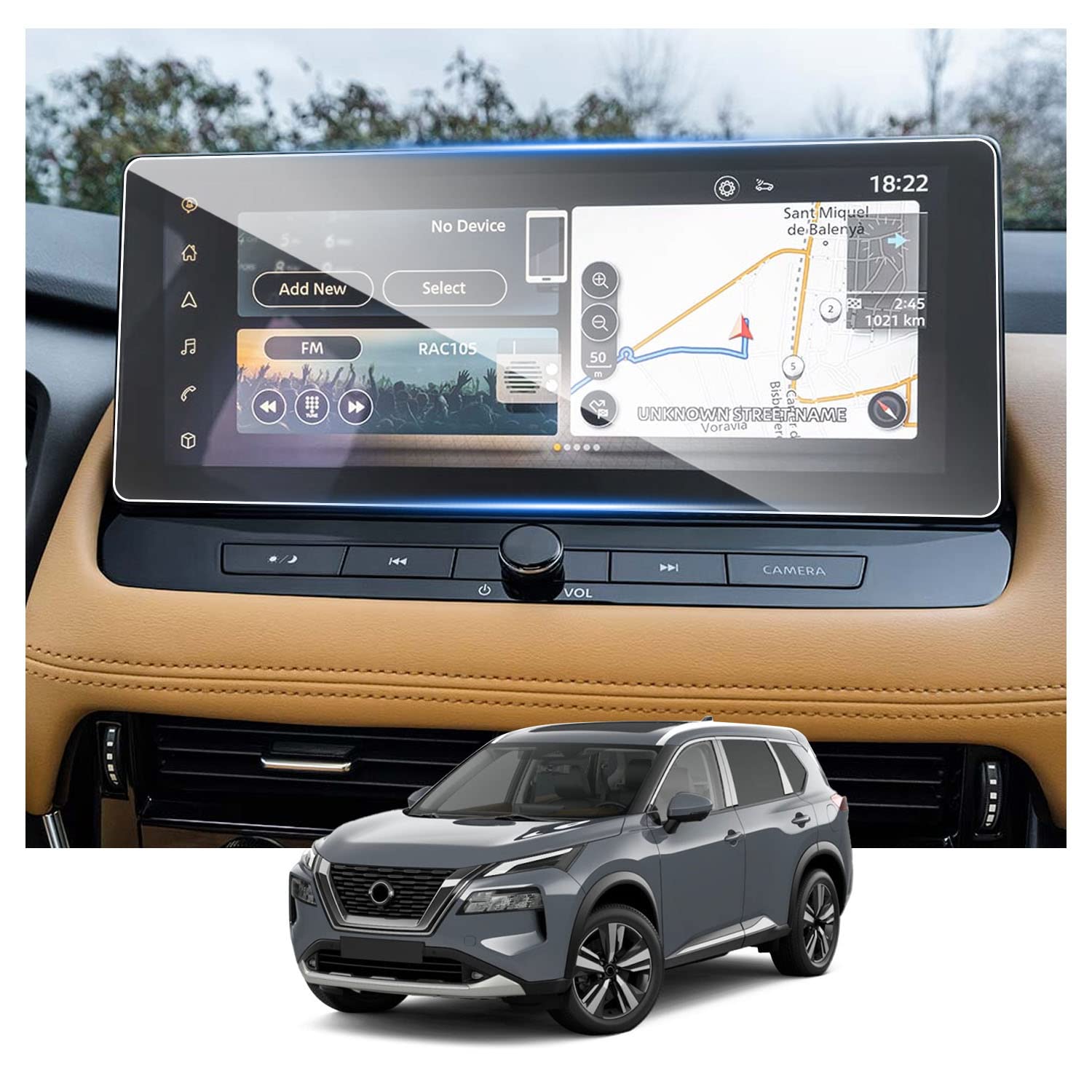 RUIYA für 12.3" Nissan X-Trail T33 2022 2023 2024 Navigation Schutzfolie, Navigation Displayschutzfolie HD Hartglas XTrail Schutzfolie GPS Touchscreen Gehärtetem Glas Schutzfolie von RUIYA