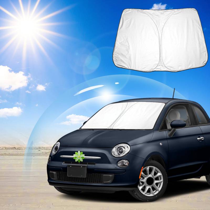 Ruiya für FIAT 500 Abarth 595 2017-2024 Auto Sonnenschutz Frontscheibe,Auto Windschutzscheibe Sonnenschirm Auto Frontscheibe blockiert UV Vorderseite Frontscheibe Sonnenschutz Zubehör für Abarth 595 von RUIYA