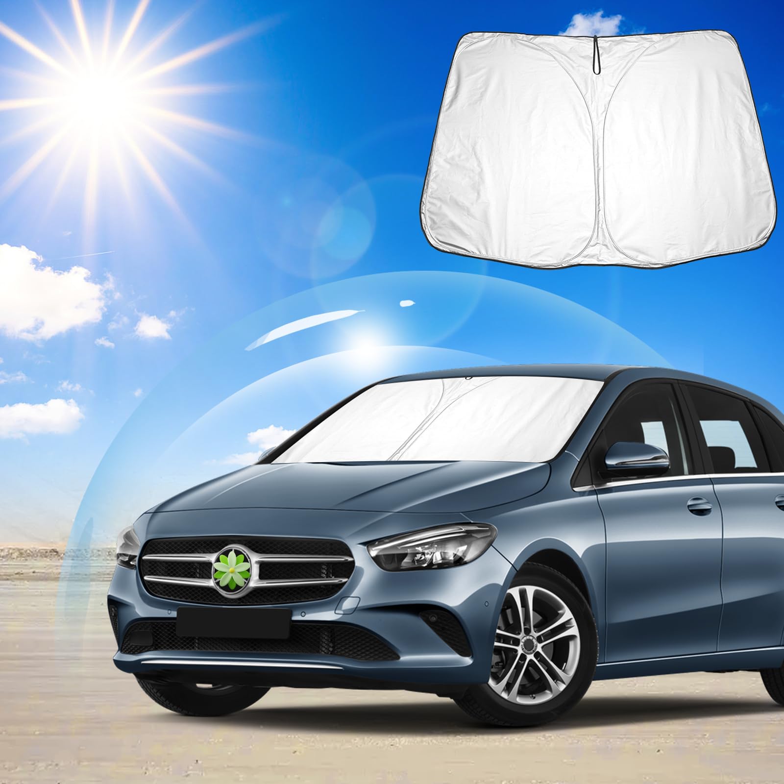 Ruiya für Mercedes-Benz B-Klasse W247 2020-2024 Auto Sonnenschutz Frontscheibe, Windschutzscheibe Sonnenschirm Auto Frontscheibe blockiert UV Vorderseite Frontscheibe Sonnenschutz W247 Zubehör von RUIYA