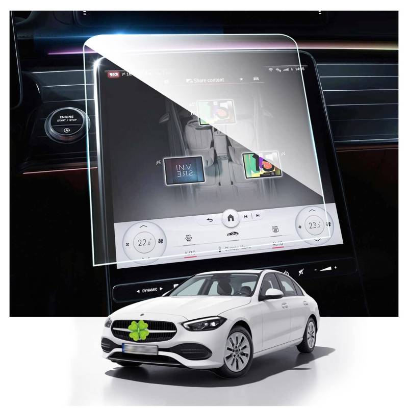 Ruiya für Mercedes-Benz C-Klasse W206 2022 2023/GLC X254 2023 Navigation Schutzfolie, 11.9" Navigation Displayschutzfolie Hartglas W206 Schutzfolie GPS Touchscreen Gehärtetem Glas Schutzfolie von RUIYA