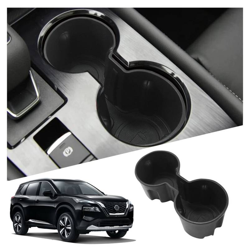 Ruiya für Nissan X-Trail T33 2022 2023 2024 Becherhalter Aufbewahrungsbox, Getränkehalter Mittelkonsole Getränkehalter Cup Holder Ablagefach Becherhalter Wasserflaschen Interieur XTrail Zubehör von RUIYA