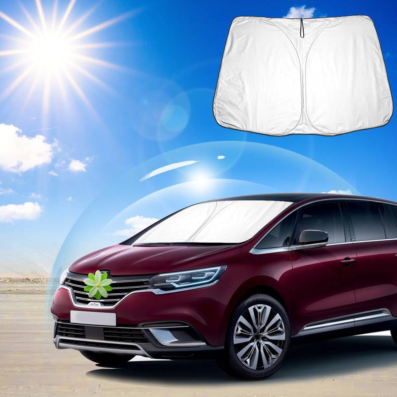 Ruiya für Renault Espace MPV 2016-2022 Auto Sonnenschutz Frontscheibe, Windschutzscheibe Sonnenschirm Auto Frontscheibe blockiert UV Vorderseite Frontscheibe Sonnenschutz Espace MPV Zubehör von RUIYA