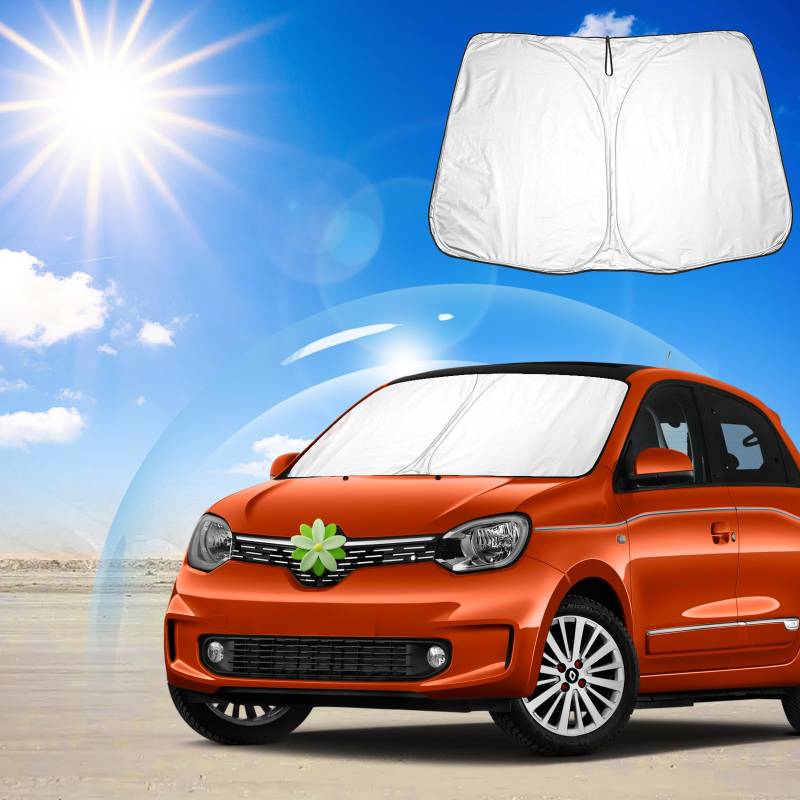 Ruiya für Renault Twingo/Twingo Electric 2014-2024 Auto Sonnenschutz Frontscheibe, Windschutzscheibe Sonnenschirm Auto Frontscheibe blockiert UV Vorderseite Frontscheibe Sonnenschutz Twingo Zubehör von RUIYA