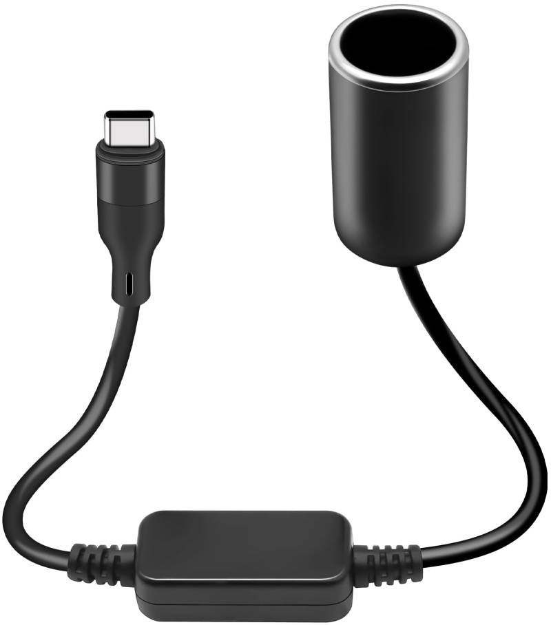 USB C Zigarettenanzünder, 18W USB C Stecker auf 12 V Auto Zigarettenanzünder Adapter, USB Zigarettenanzünder für Auto-Recorder, Streaming-Rückspiegel, Geschwindigkeitsradar, Auto-Umgebungslicht von RUIZHI