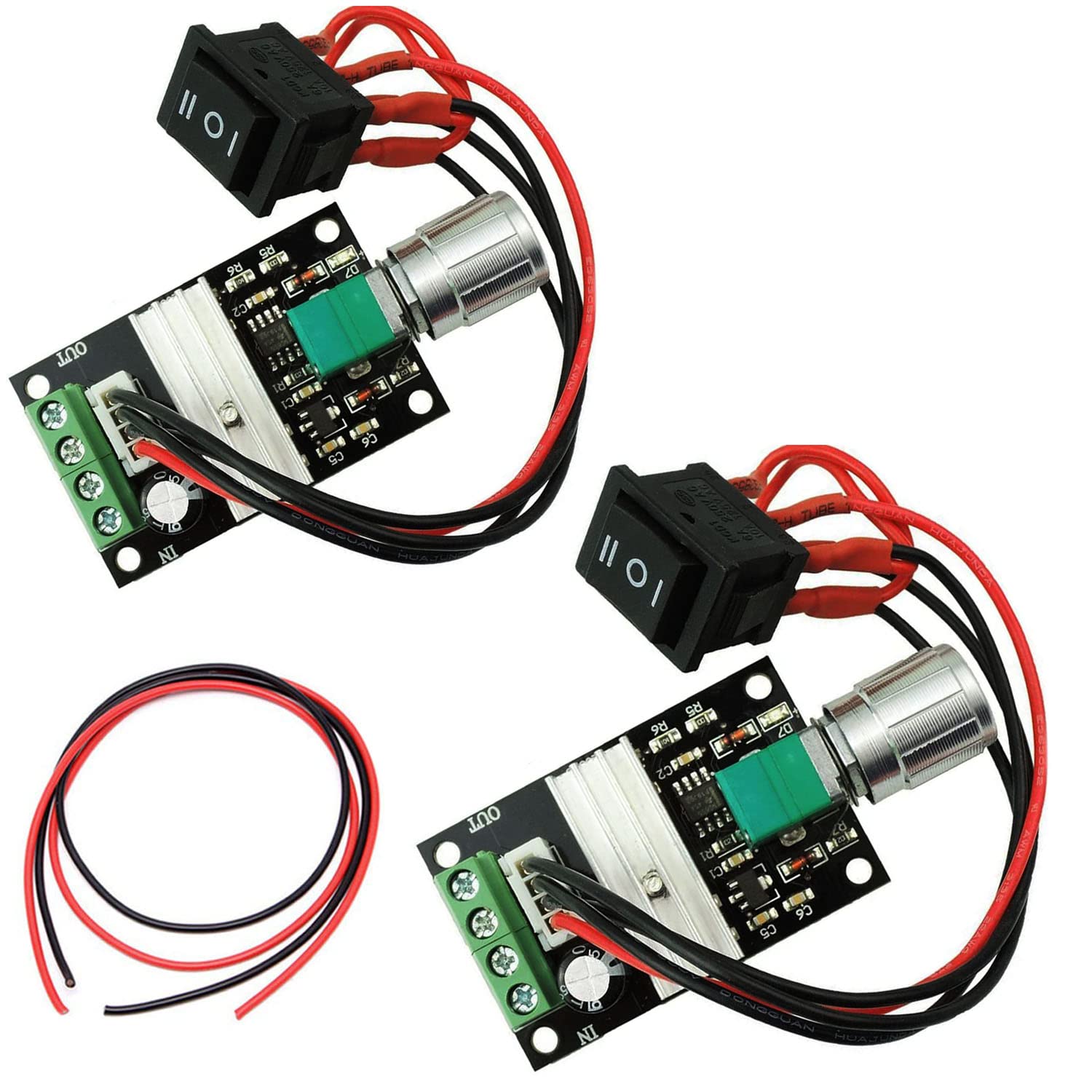 RUNCCI-YUN 2 Stk 6V 12V 24V 3A 80W PWM Motor-Drehzahlsteller,DC drehzahlregler 12v,Motordrehzahl Schalter Controller-（PWM） Einstellbarer Umkehrbarer Motor-treiber Schalter （1203BB ） von RUNCCI-YUN