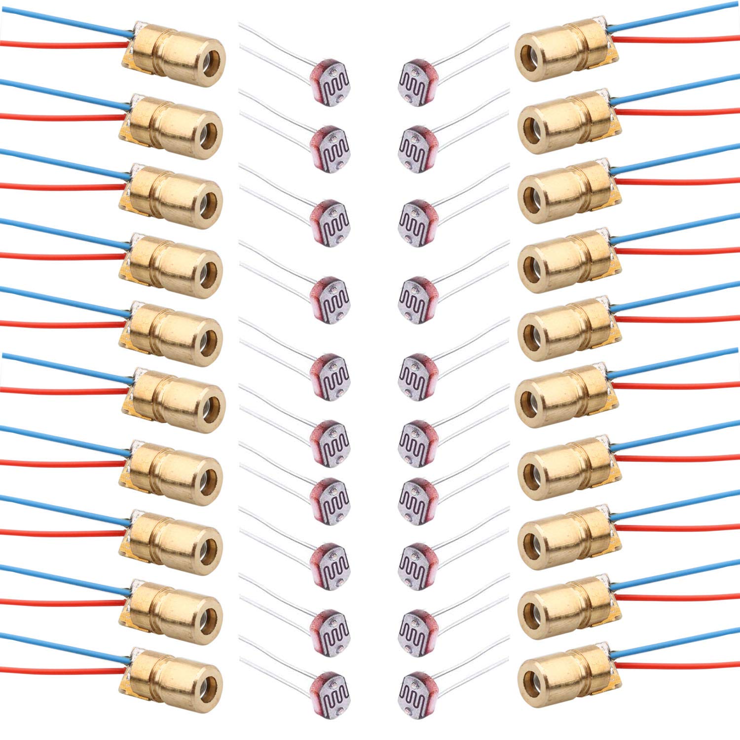 RUNCCI-YUN 20pcs Mini Diode Red Module Dot Diode Module 5V 6mm + 20pcs Photo Resistor Light Resistance 5mm von RUNCCI-YUN