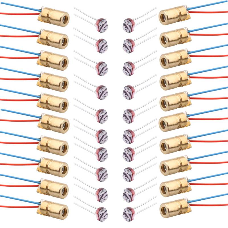 RUNCCI-YUN 20pcs Mini Diode Red Module Dot Diode Module 5V 6mm + 20pcs Photo Resistor Light Resistance 5mm von RUNCCI-YUN