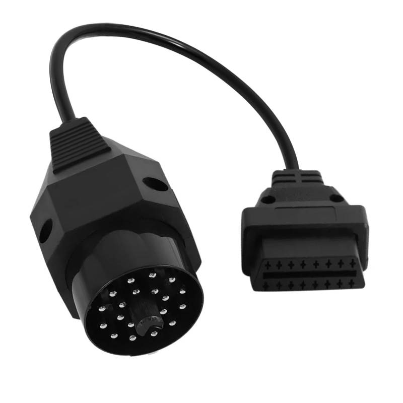 Alte 20 Pin Runde OBD1 auf 16 Pin OBD2 Diagnosegerät Adapter, Diagnose Verlängerungskabel Anschlusskabel OBDII Adapterkabel, Stecker Scanner Konverter Kabel Ersatz für E36 E38 E39 E46 E53 X5 Z3 von RUNQIN OUTDOOR