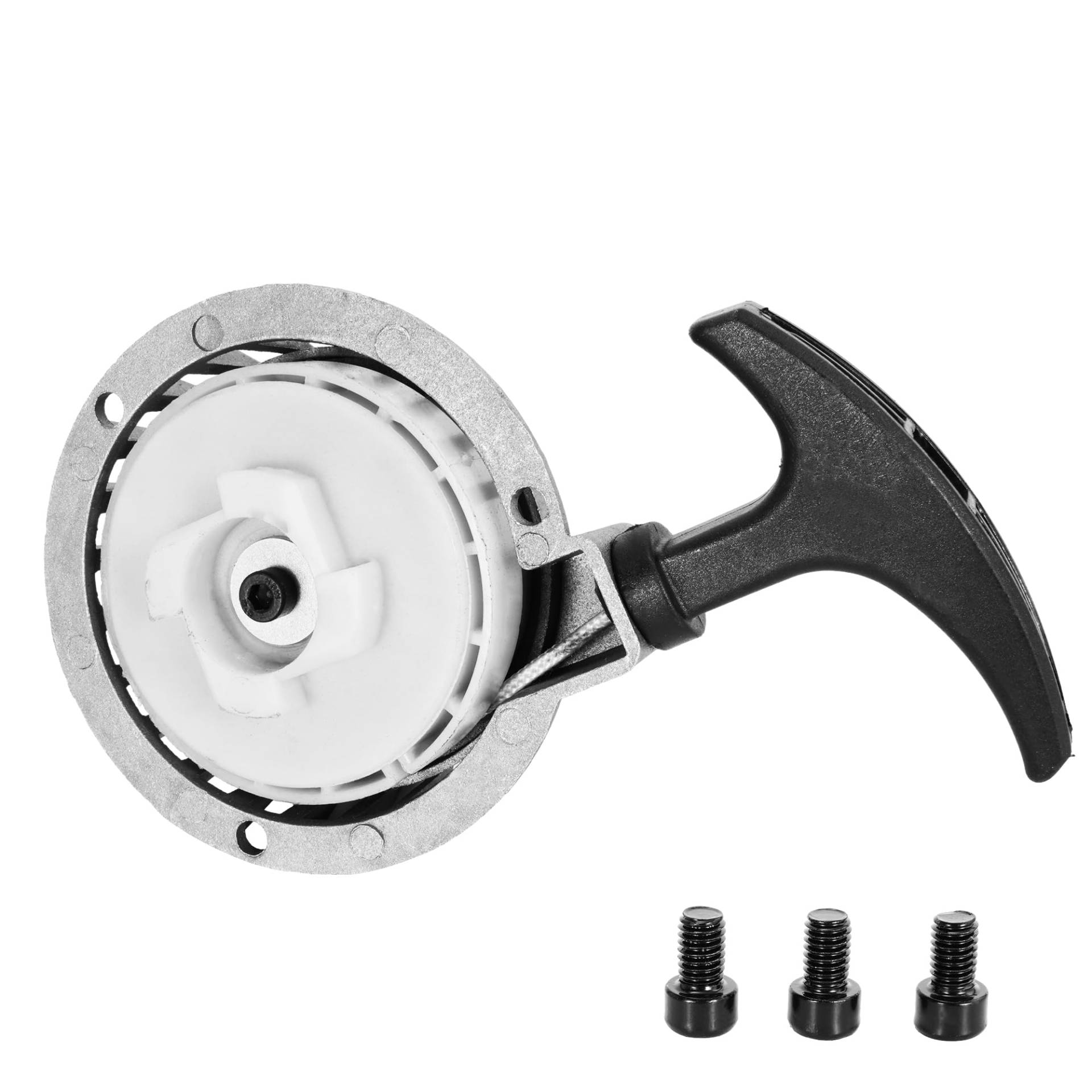 Aluminium-Legierung Recoil Pull Start Starter für 40/44-6 2-Takt 47cc 49cc Mini Moto Chopper ATV Quad Dirt Pocket Bike Scooter 4 Wheeler, Nylon Zahnrad Mini Easy Pull Starter mit Schrauben Silber von RUTU