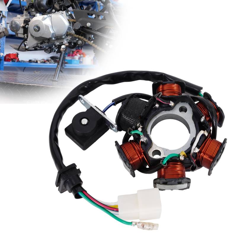 Magneto Stator 5 Draht AC 6 polig Ersatz für 50cc 100cc 125cc 150cc Motor für ATV Go Kart Dune Buggy Dirt Bike Quad, 5 Draht in 1 Buchse Stecker Zündung Stator Magneto von RUTU