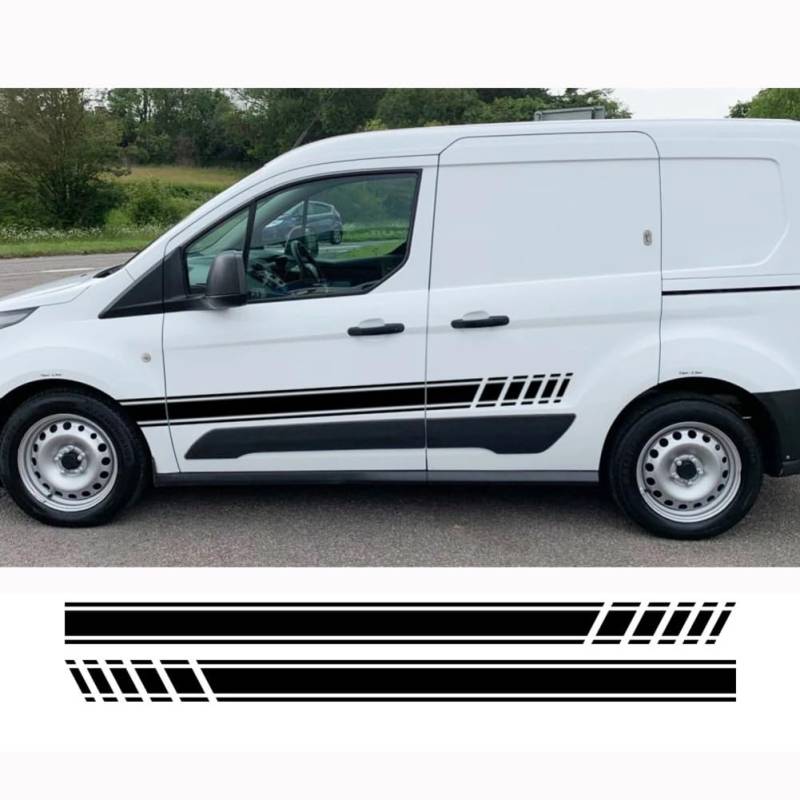 2-teilige Seitenaufkleber für Autotüren, für Ford Transit Connect Camper Van Line Graphics Styling Vinyl Dekor Aufkleber Auto-Tuning-Zubehör von RUXIANGFLY